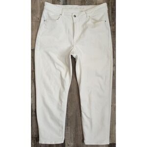 American Eagle Mom Jeans Women 16 Short White High Rise Stretch Real Good Denim